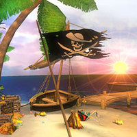 Premium Bildschirmschoner - Pirateninsel 3D